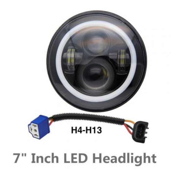 7inch Round  Beam Headlights Halo Angle Eyes For Jeep 97-15 Wrangler JK/TJ/LJ
