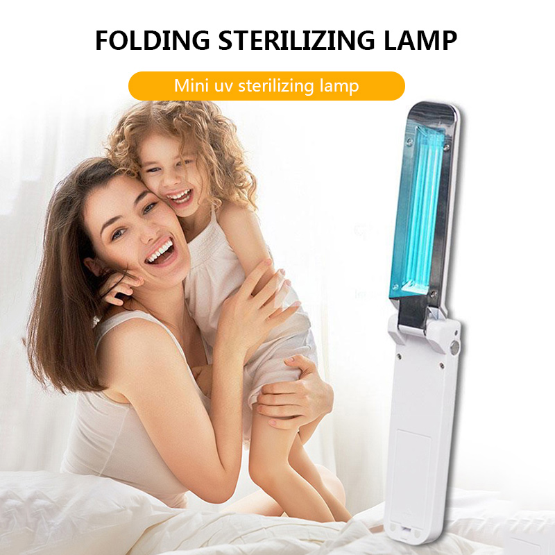 BRELONG UV Disinfection Lamp Portable Germicidal Light Handheld Folding Sterilizing Lamps Home Travel Office Sterilizer - White