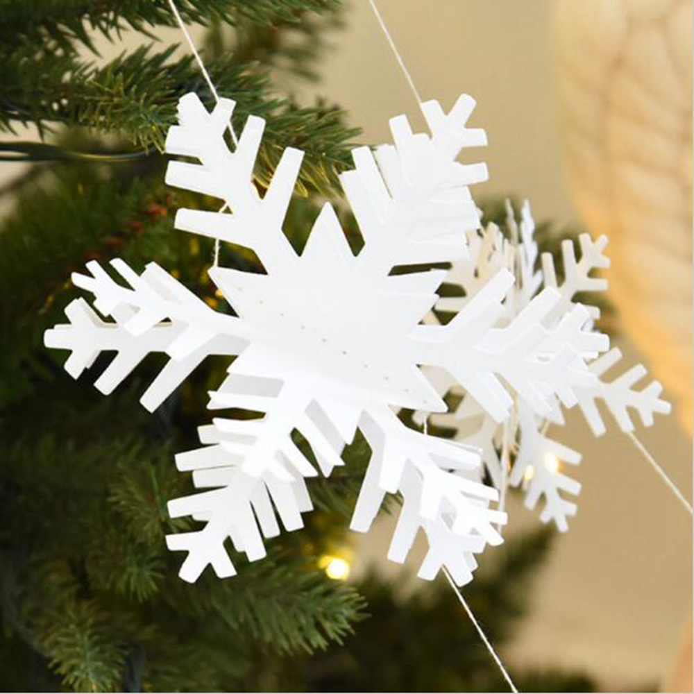 12pcs 3D Snowflake Strings Cardboard Paper Hanging Decorations for Wedding Chris