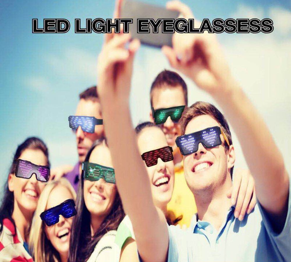 LED Glasses Grow Party Favor Super Cool Light Up Glasses with Display Pattern