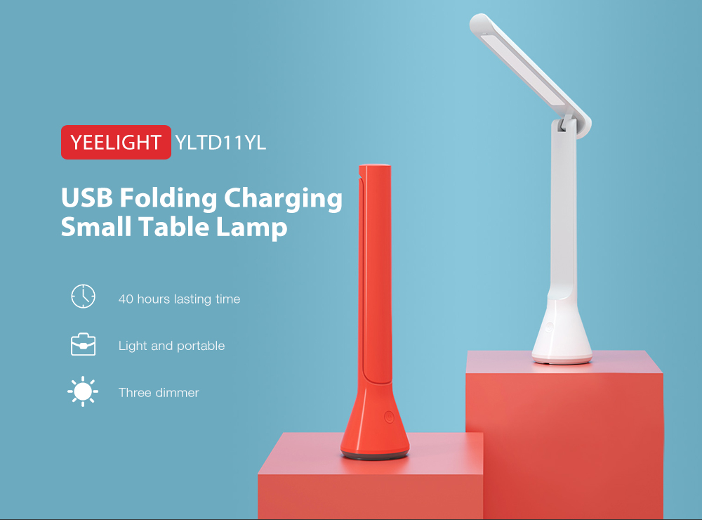 YEELIGHT YLTD11YL 40 Hours Lasting Time Light Portable Three Dimmer USB Folding Charging Small Table Lamp ( Xiaomi Ecosystem Product ) - White
